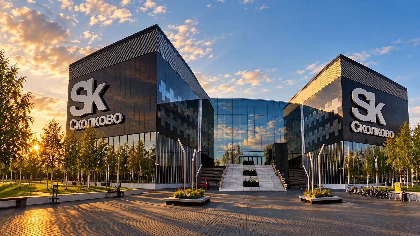 Инновационный центр Сколково в свете золотого часа